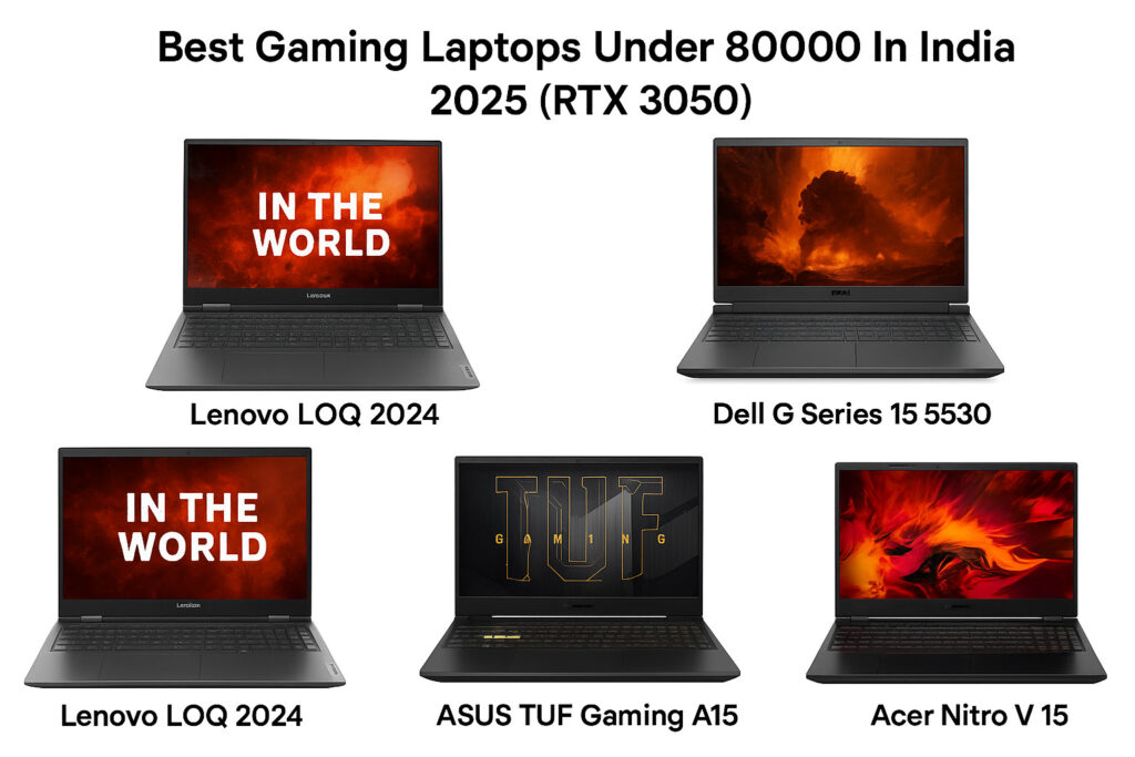 Top 5 Best Gaming Laptops under 80000 in India 2025 RTX 3050